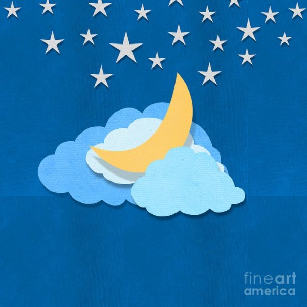 Аппликация Луна и звезды