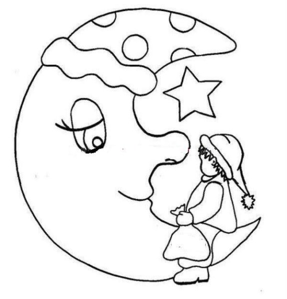 Эскиз Луна для аппликации