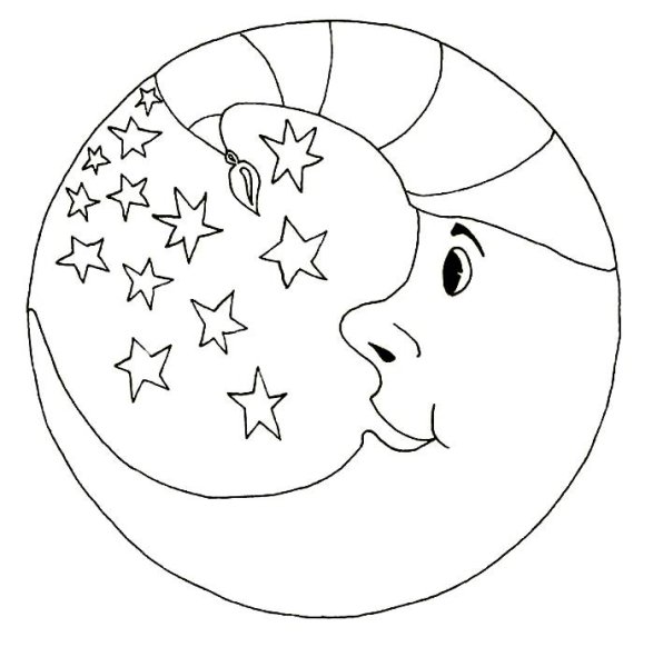 Луна месяц раскраска