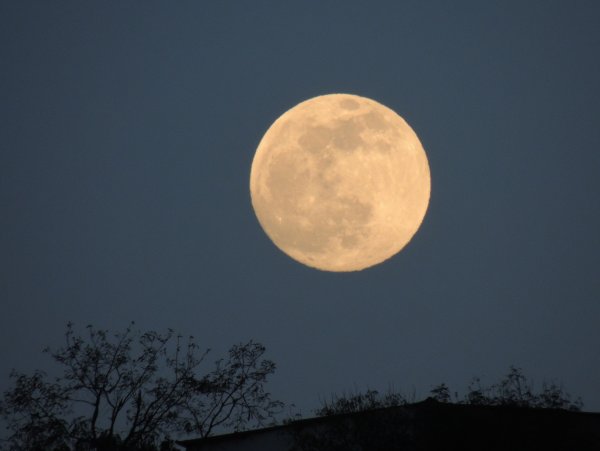 Вечернее небо с луной