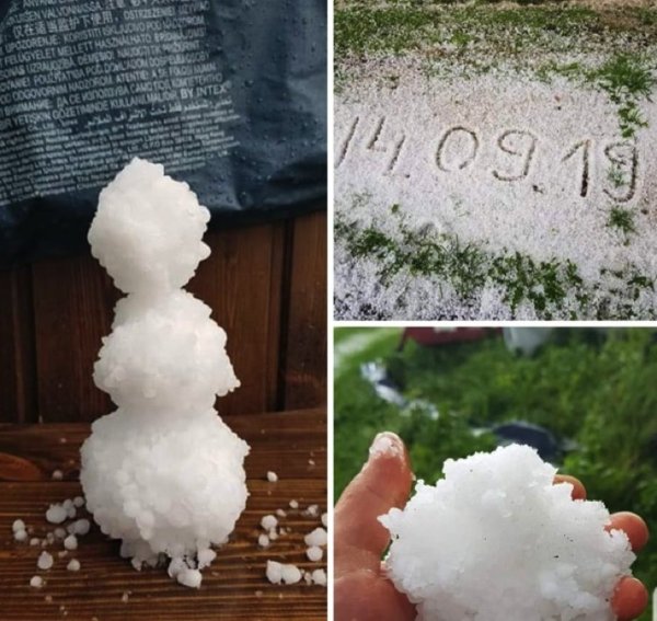 Снег и град