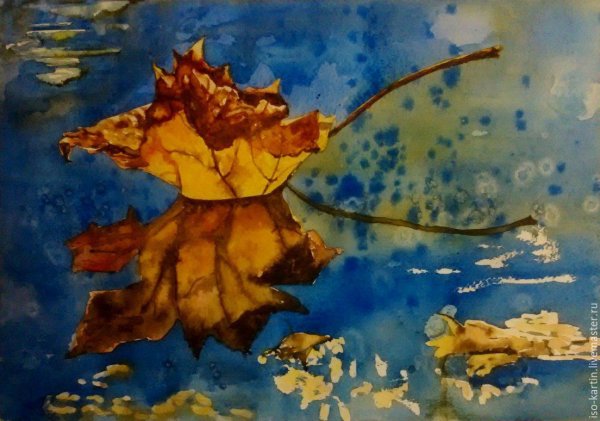 Осенние лужи и листья в живописи