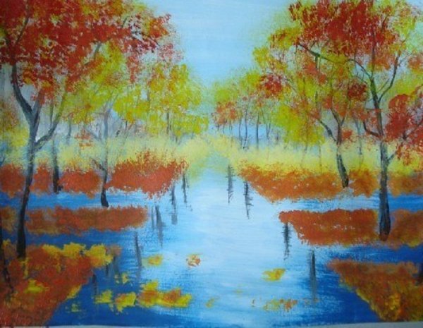 Рисование осеннего пейзажа