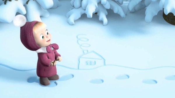 Маша и медведь следы