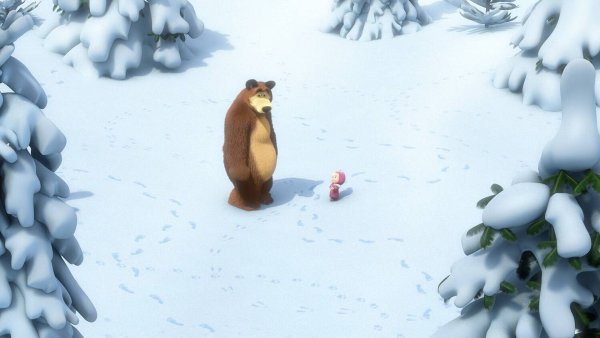 Маша и медведь мультфильм следы невиданных зверей