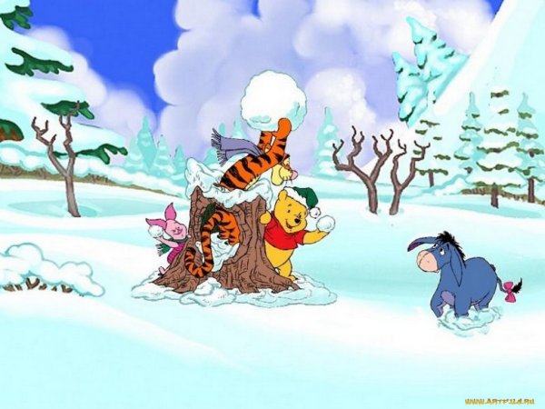 Зимний лес из мультика