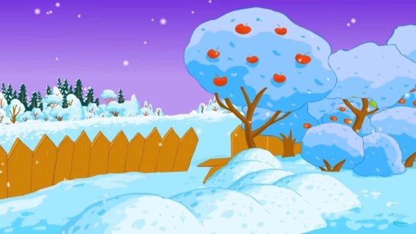 Зимний фон мультяшный