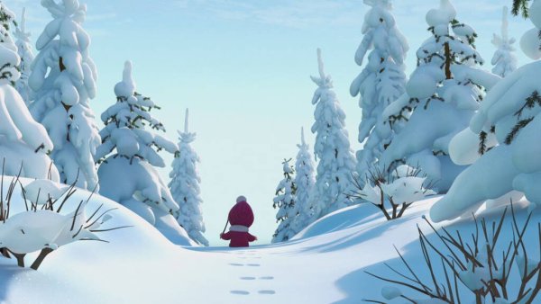 Снежный лес из мультфильма