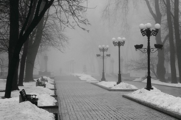 Пасмурная зима в городе