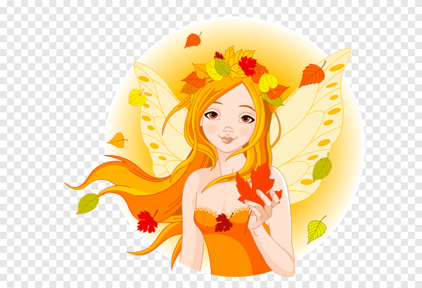 Мультяшная девочка осень