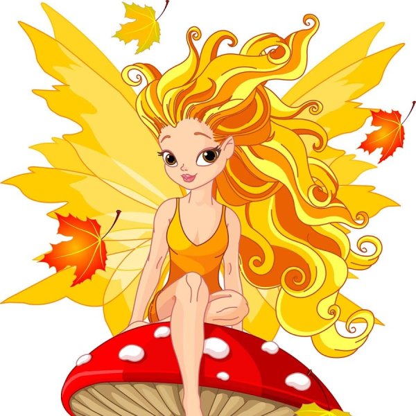 Фея осени на прозрачном фоне
