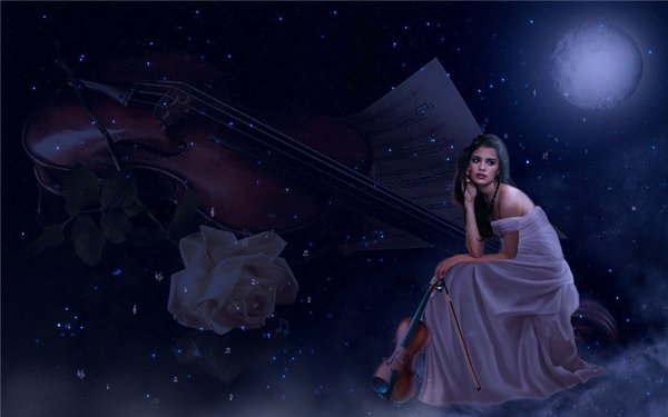 Скрипачка и Луна