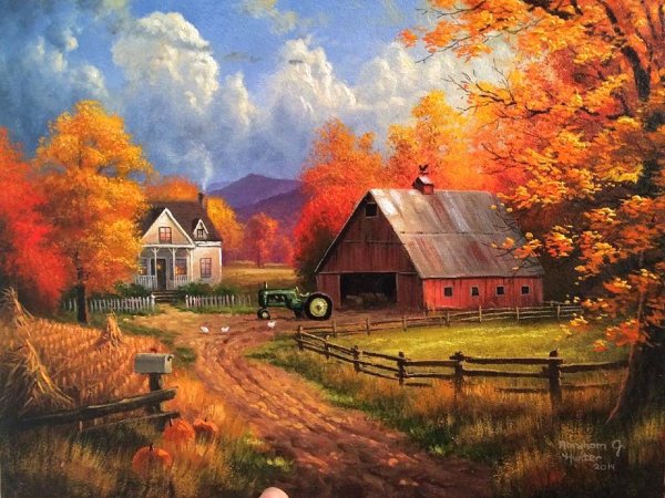 Осенний деревенский пейзаж
