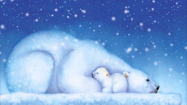 Живопись Арктика, белые медведи