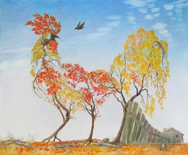 Осень картина художник Роман Урбинский