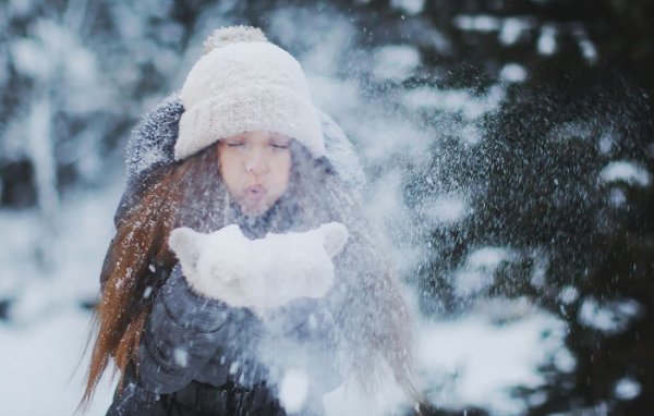 Девочка в Снежном лесу