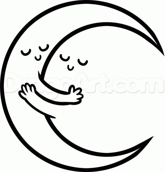 Месяц рисунок карандашом