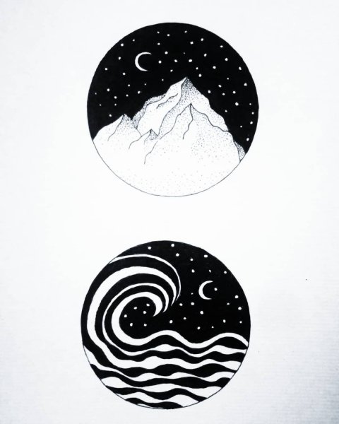 Нарисовать луну ручкой