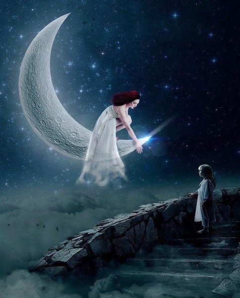 Ночь ангел Луна