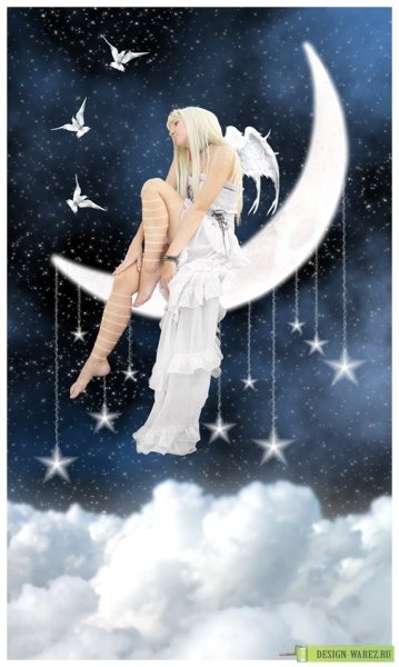 Ангел сидит на месяце