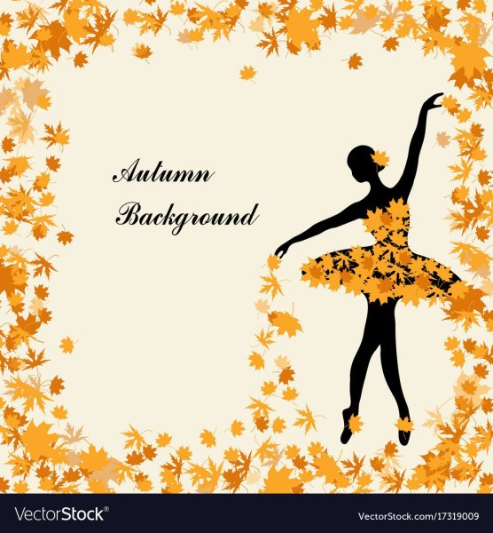 Балерина из осенних листьев