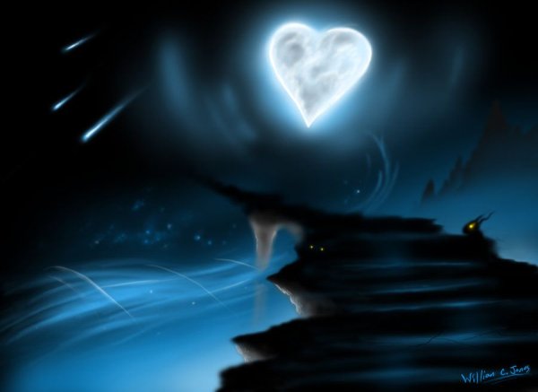 Луна в виде сердца