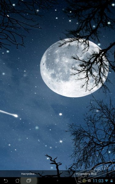Обои на андроид живые Луна ночь