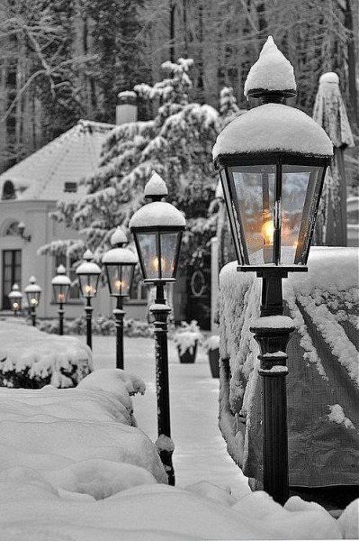 Снегопад зимой