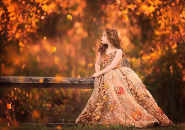 Осенняя фотосессия в пышном платье
