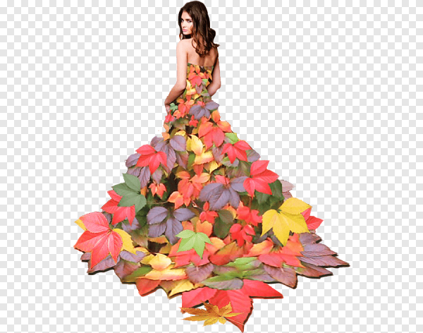 Платье с осенними листьями