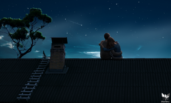 Ночь крыша арт