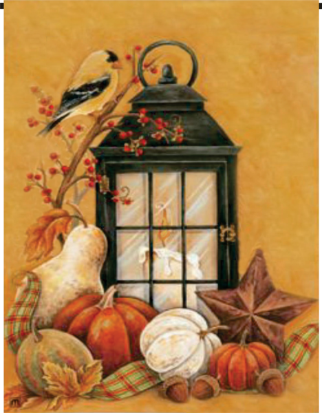 Декупаж на холсте осенний
