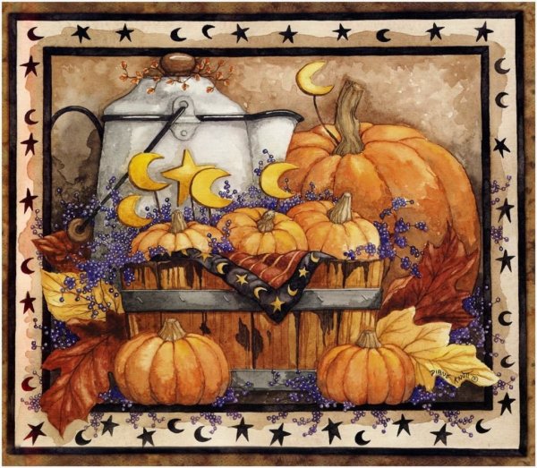 Стилизованная тыква в живописи