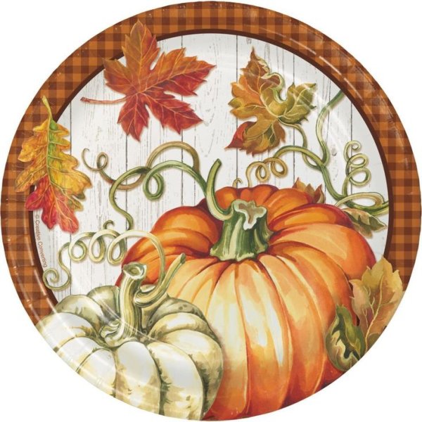 Тарелка с изображением тыквы