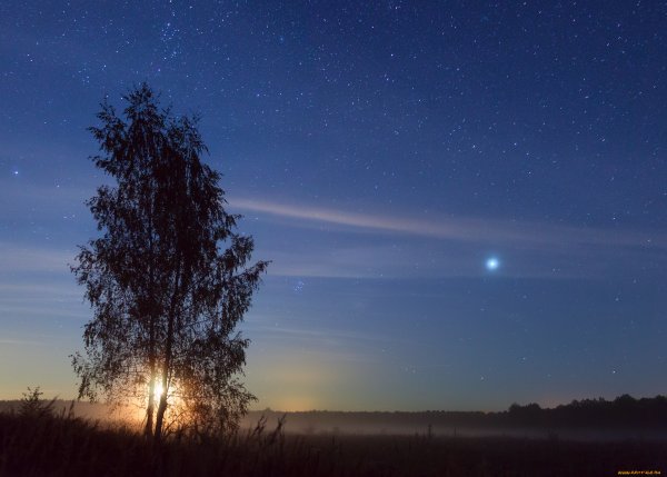 Вечернее небо со звездами
