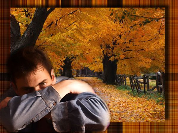 Парень осень грусть