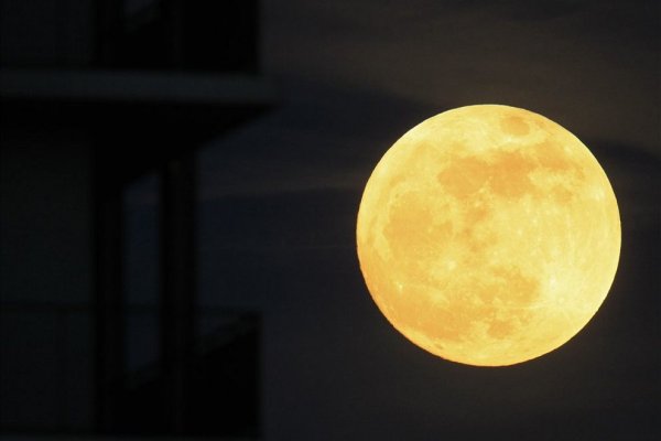 Ярко желтая Луна