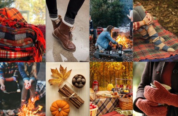 Фотосессия на пледе осень