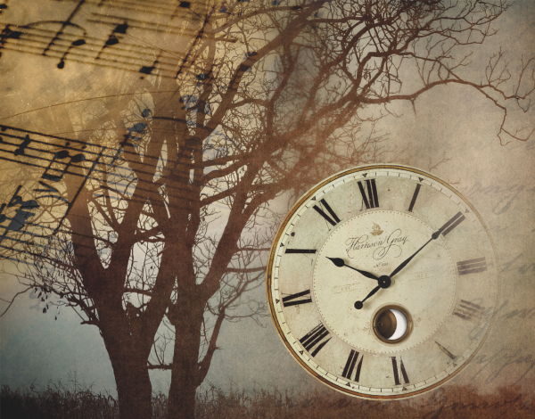 Красивая картина с часами