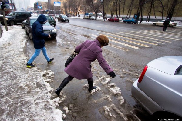 Зима в Москве слякоть