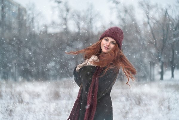 Рыжая зимой