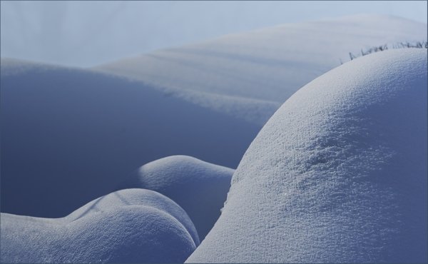 Сугробы снега вьюги намели