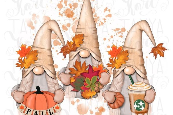 Гном с осенними листьями