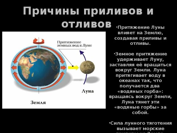 Приливы и отливы влияние Луны