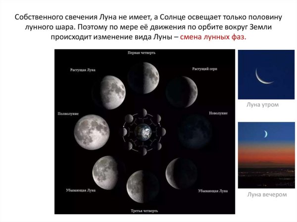 Движение и фазы Луны астрономия 11 класс