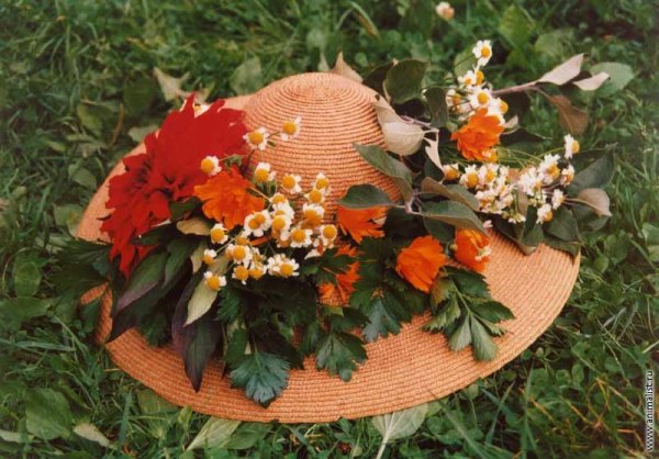 Шляпка с осенними листьями