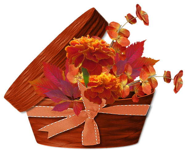 Осенний букет на прозрачном фоне