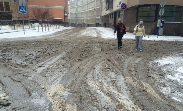 Слякоть в Москве зимой