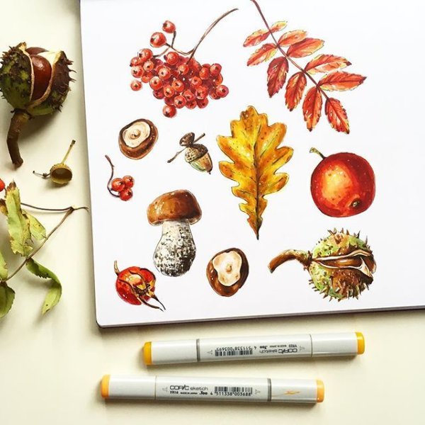 Осенний скетчинг
