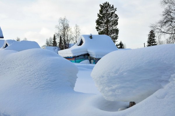 Много снега